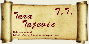 Tara Tajević vizit kartica